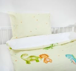 Kinderbettwäsche DINOS - weiß - grün - 100x135 cm -Heimtextilien Verkäufe 9005177200 04 1600Wx1600H