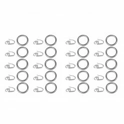 20er-Pack Gardinenringe - titan - mit Faltenleghaken