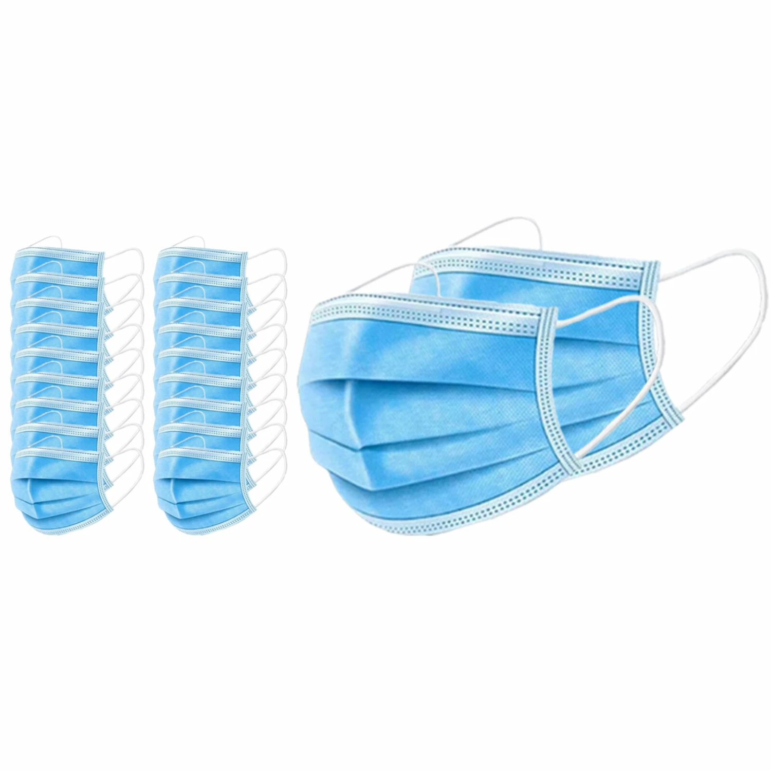 20er-Set Mund-Nasen-Maske - blau - Einweg 2 20er-Set Mund-Nasen-Maske - blau - Einweg